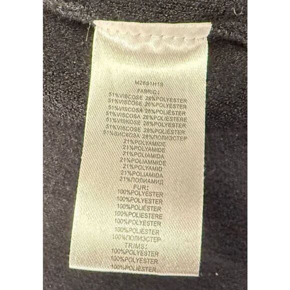 Molly Bracken Open Front Black Cardigan Sweater Sequin Furry Sleeve Size Small - Picture 6 of 7